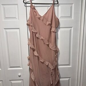 A New Day Pink Asymmetrical Sundress Sleeveless V-Neck